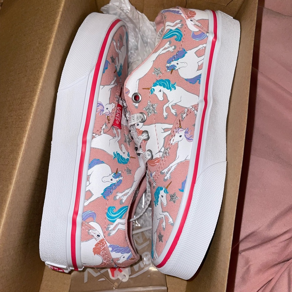Toddler unicorn print vans